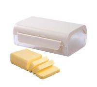 Modern Butter Dish with Cutter - Freshness Lock Lid System, Multi Functional Cheese and Tray, Compact Space Saving Design, Easy Clean Construction | Farmhouse Kitchen Storage, Restaurant Service Use