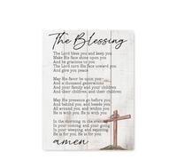 Modern Calligraphy Blessing Print - Minimalist Numbers 6:24 Bible Verse Art, Framed Inspirational Decor for Bedroom, Office or Church Foyer(Framed,16x24inch(40x60cm))