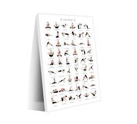 Modern Chair Yoga Art Print - Daily Pose Chart for Gentle Exercise, Stylish Wellness Decor for Home, Office, or Bedroom Walls(Framed,16x24inch(40x60cm))