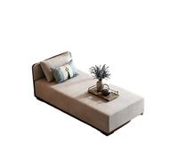 Modern Chaise Lounge Indoor, Linen Fabric Sleeper Sofa Bed with Solid Wood Frame, Single Couch with Decorative Pillows for Living Room Bedroom(C,150x60x68cm)