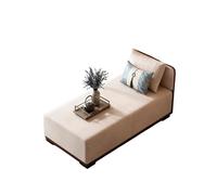 Modern Chaise Lounge Indoor, Linen Fabric Sleeper Sofa Bed with Solid Wood Frame, Single Couch with Decorative Pillows for Living Room Bedroom(B,150x70x68cm)