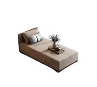Modern Chaise Lounge Indoor, Linen Fabric Sleeper Sofa Bed with Solid Wood Frame, Single Couch with Decorative Pillows for Living Room Bedroom(E,150x50x68cm)