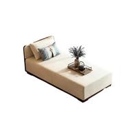 Modern Chaise Lounge Indoor, Linen Fabric Sleeper Sofa Bed with Solid Wood Frame, Single Couch with Decorative Pillows for Living Room Bedroom(D,150x60x68cm)