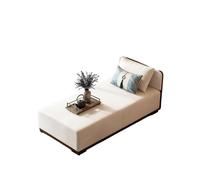 Modern Chaise Lounge Indoor, Linen Fabric Sleeper Sofa Bed with Solid Wood Frame, Single Couch with Decorative Pillows for Living Room Bedroom(A,150x70x68cm)