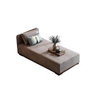 Modern Chaise Lounge Indoor, Linen Fabric Sleeper Sofa Bed with Solid Wood Frame, Single Couch with Decorative Pillows for Living Room Bedroom(F,150x50x68cm)