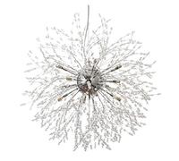 Modern Chandelier Chrome Golden Vanity Suspension Crystal Chandelier Hanging LED Lighting Lustre for Living Room (Color : Chrome Cold White Size : A) (Chrome Warm White D)