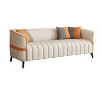 Modern Channel Tufted Cushion Couch, Luxury Waterproof Faux Leather Accent Sofa, Wide Curved Armrest Comfort for Small Home(C,118cm)