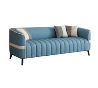 Modern Channel Tufted Cushion Couch, Luxury Waterproof Faux Leather Accent Sofa, Wide Curved Armrest Comfort for Small Home(B,118cm)