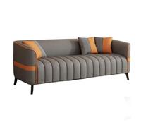 Modern Channel Tufted Cushion Couch, Luxury Waterproof Faux Leather Accent Sofa, Wide Curved Armrest Comfort for Small Home(A,118cm)