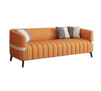 Modern Channel Tufted Cushion Couch, Luxury Waterproof Faux Leather Accent Sofa, Wide Curved Armrest Comfort for Small Home(D,128cm)