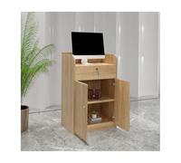 Modern Clothing Store Caissier Comptoir simple en chêne pour salon et bureau Table de réception 80 cm Design élégant et fonctionnel