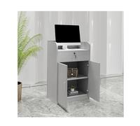 Modern Clothing Store Comptoir de caisse - Bureau de réception simple gris pour salon de réception et bureau - Table d'entrée compacte de 80 cm