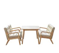 Modern Commercial Seating Set - 2/4 Chair & Table Lounge Mid Century for Living Room, Upholstered Comfy Armchair with Solid Wood Frame(3)