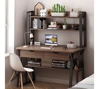 Modern Computer Desk with and Shelf for Home Office Workstation Table with Top Shelves for Studying and Writing (120)