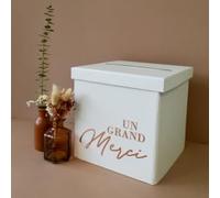 Modern Confetti Urne Blanche et Rose Gold Un Grand Merci