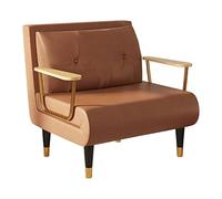 Modern Convertible Sofa Bed with 6-Position Adjustable Backrest, Armrests, Technical Fabric for Napping And Relaxing, Brown, 190 x 100 x 30 cm - Ideal Sleeper Chair