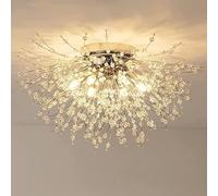 Modern Crystal Ceiling Light, 6 Light G9 LED Firework Recessed Ceiling Light Suitable for Bedroom, Living Room, Kitchen, Dining Room,Argent,6 Lights,Enchanting12
