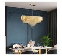 Modern Crystal for Dining Room Creative Design Home Decor Gold Cristal Lamp Luxury Kitchen Island Hanging Light (Color : WarmlightL90xW30xH55cm) (Coollightl90xw30xh55cm)
