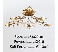 Modern Crystal G9 Living Room Lustres De Cristal Decora Pendants and s Home Lighting Indoor Lamp (Lampshade Color : Black 100x20cm) (Gold 78x20m)