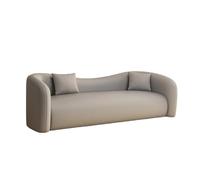 Modern Curved Sofa with Soft Cushions - Leather Upholstery, Minimalist Wave Design Couch for Living Room,Stylish Silhouette for Home Decor(B,200cm)