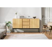 Modern Cutlery Cabinet, TV Cabinet, 2 Doors and 3 Drawers, Metal Legs, Linear Design Drawers, Dimensions: Height 75cm/Width 140cm/depth 40cm