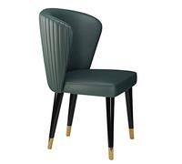 Modern Dark Green Microfiber Leather Dining Chairs Solid Wood Legs Stylish Kitchen & Living Room Seating Comfortable Accent Chairs for Home Decor