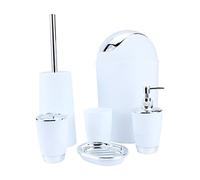 Modern Design 6 Piece Bathroom Accessory, Set Luxury Bath Tools, Box Soap Dish Dispenser Mug Toothbrush Holder for Cleasing