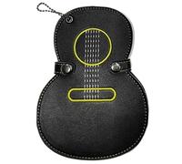 Modern Design Guitar Picks Holder Case, Pu Leather Pick Storage Pouch, 17 fentes Keychain Guitar Pick Storage Box, Waterproof Dustproof Guitar Accessories 17,1 × 12,7 cm for Players, Brown, Black