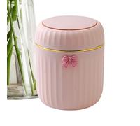 Modern Desktop Rubbish Bin - Push Button Lid, Portable Countertop Caddy, Small Wastebasket Organizer, Chic Litter Pail | Decorative Debris Solution for Cafe Living Room Table