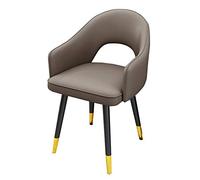 Modern Dining Chair for Kitchen Waterproof Leather Seat High Back Cushioned Design Durable Carbon Steel Legs Soft Comfort (Dark Gray)