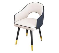 Modern Dining Chair Waterproof Leather Upholstery High Back Soft Cushioned Seat Carbon Steel Legs Stylish Kitchen & Living Room Furniture Comfortable Lounge Chair