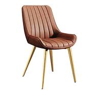 Modern Dining Chairs Soft Faux Leather Upholstery Metal Legs with Red & Gold Finish Stylish Living Room Furniture for Kitchen & Dining Room