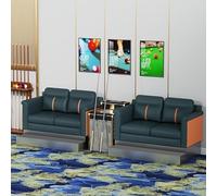 Modern Dual Two-Seater Billiard Spectator Chair, Sturdy Metal Base Pool Hall Watching Sofa with Storage Side Table for Commercial(D)