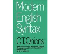Modern English Syntax by C.T. Onions Paperback Book Charles Talbut Onions (Auteur)