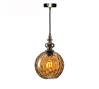 Modern Europe Glass Pendant Light 3 Colors for Living Room Lights Hanging Kitchen Hanging Lamps Light Fixture Home Decor (Color : Clear-25cm) (Amber)