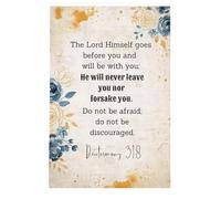Modern Farmhouse Bible Verse Canvas - "The Lord Himself Goes Before You" Deuteronomy 31:8, Botanical Print for Living Room, Kitchen or Bathroom(Framed,12x18inch(30x45cm))