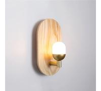 Modern Gold Finish Wood Grain Wall Sconce Minimalist Spherical Acrylic Lampshade Wall Light Oval Base Decorative Wall Lamp G4 Base for Bedroom Kitchen Apartment