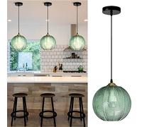Modern Green Glass Pendant Light Fixture Stylish Ceiling Lamp for Dining Room and Kitchen Contemporary Chandelier with Elegant Shade Ideal Indoor Illumination.