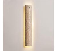Modern Half Cylindrical Yellow Travertine Wall Sconce Long Hardwired Wall Light Warm Soft Glow Creative Illuminated Wall Lamp for Bedroom Dining Room Kitchen Apartment(35Cm)/ Color/60Cm