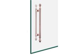 Modern Heavy Duty Glass Door Pull Push Handle with Hardware Kits,Large Interior Barn Door Handles for Bedroom Kitchen Entry, 50/60/80/100cm Length(Red Antique Copper,50cm/19.7in)