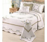 Modern Heirloom Moderne Collection d'antan chiné Coton Garni Couvre-lit, Blanc, Standard Sham