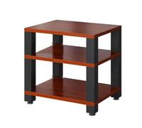 Modern HiFi Rack - Heavy Duty Audio Component Stand for Record Player & AV Media Storage Solution Stylish Teak Design 60x48x58cm Perfect for Entertainment Systems