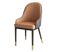 Modern High Back Dining Chairs Soft Waterproof Leather Seats with Metal Legs Stylish Design for Kitchen and Living Room Comfortable Dining Room Furniture.