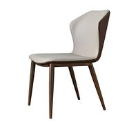 Modern High-Back Microfiber Leather Chairs with Antique Copper-Look Legs for Kitchen & Dining Room - Soft Grey Upholstered Seating