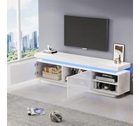 Modern High-Gloss lowboard TV Cabinet with LED Lighting, TV Board, TV Chest of Drawers, Suitable for 70-inch TVs, Table, Universal Gaming Media Stand, Storage Cabinet