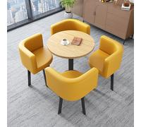Modern Home Table à manger ronde 4 pièces et chaises multifonctions pour cuisine, salon, négociations commerciales et utilisation pour café/conférence (couleur : Y)