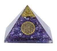 MODERN INDIAN ART Pyramide Améthyste Fleur de Vie Orgonite Reiki Guérison Soulagement Yoga Méditation