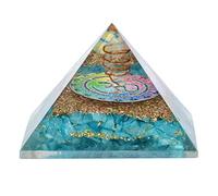 MODERN INDIAN ART Pyramide d'orgonite aigue-marine pour équilibrer les chakras, orgonite, guérison, énergie Reiki