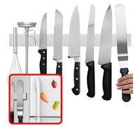 Modern Innovations 16 Inch Magnetic Knife Holder for Refrigerator, Magnetic Knife Holders for Fridge or Kitchen Wall No Drilling, Magnet Strips for Knives & Metal Utensils, Tool Rack, Stainless Steel