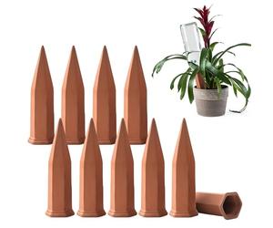 Modern Innovations Lot de 10 piquets de plantes en terre cuite autoarrosant pour plantes d'intérieur et d'extérieur Piquets d'arrosage réutilisables pour bouteilles à long goulot Piquets pour